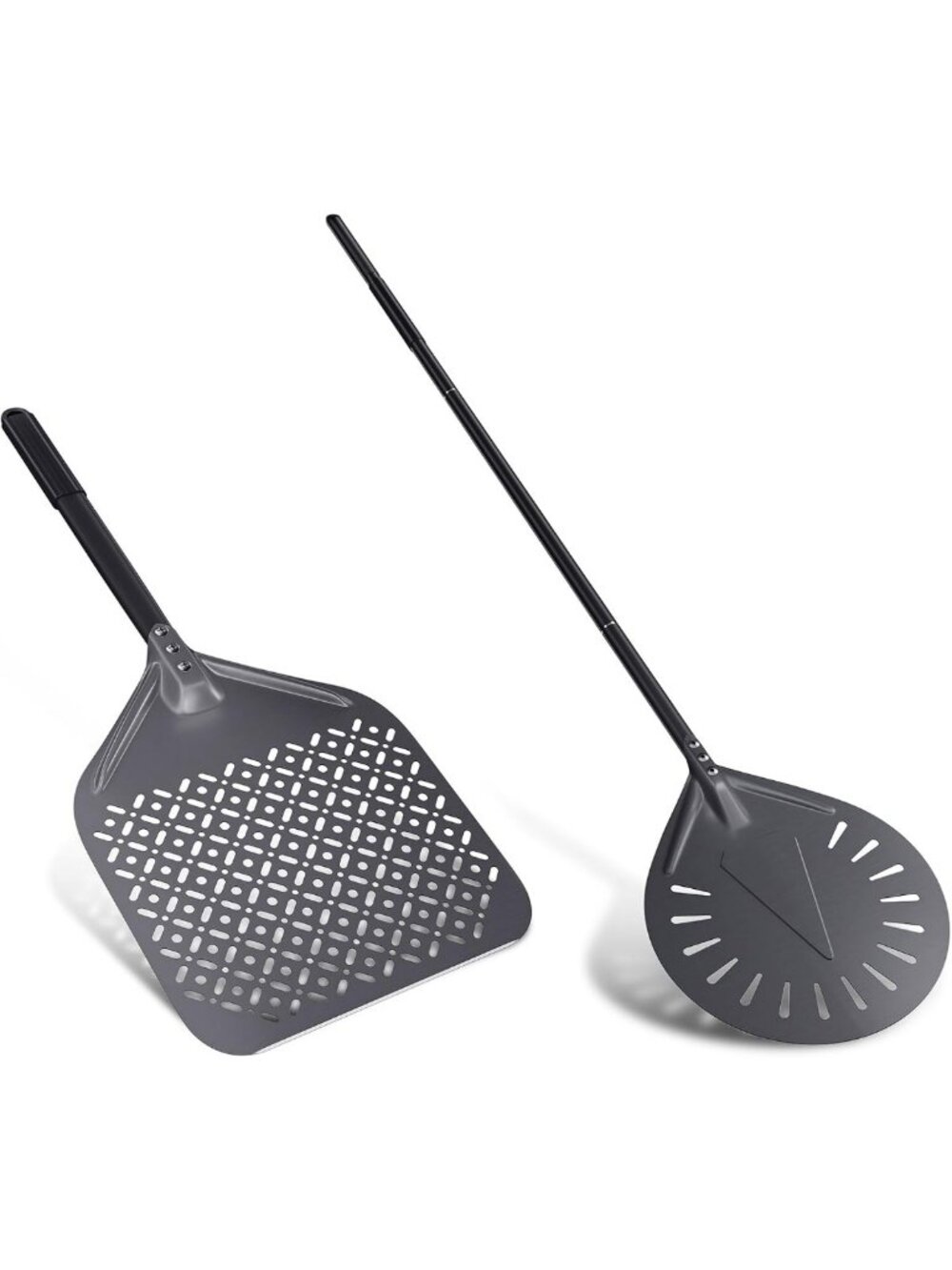 12" & 9" Perforated Pizza Peel Set - Professional Aluminum Paddle for Homemade